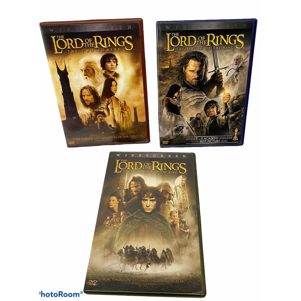 DVD SET OF 3 MOVIES LORD OF THE RINGS TWO TOWERS & FELLOWSHIP THE RING BULK LOT